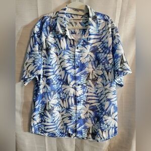 Tommy Bahama XL Tropical Blue and White Shirt